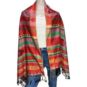 Tasha Polizzi T.P. Saddleblanket & Co Earth Toned Southwestern Aztec Print Scarf